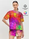 Женская пижама с шортами / Мозаика цветная