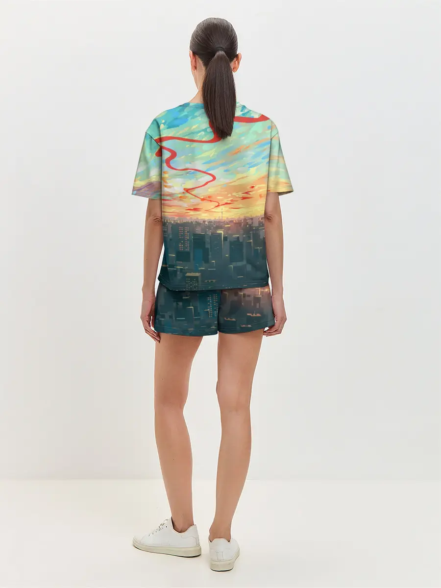 Женская пижама с шортами / Токио красками