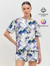 Женская пижама с шортами / Этнический узор пэчворк