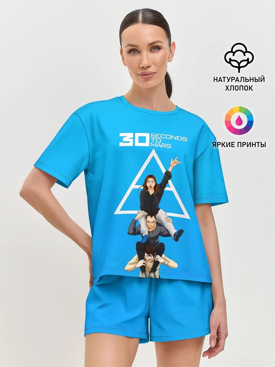 Женская пижама с шортами / Группа 30 Seconds to Mars