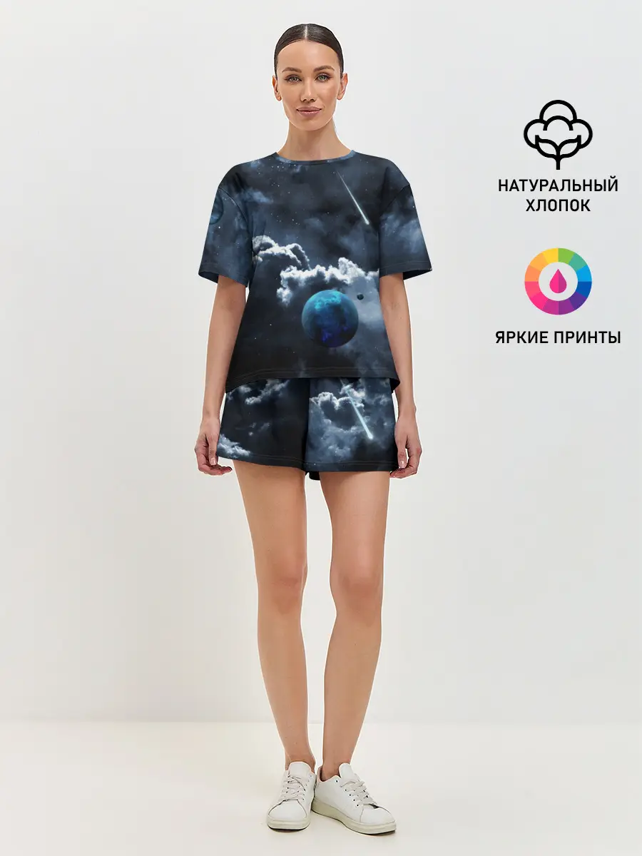 Женская пижама с шортами / КОСМИЧЕСКИЕ ОБЛАКА