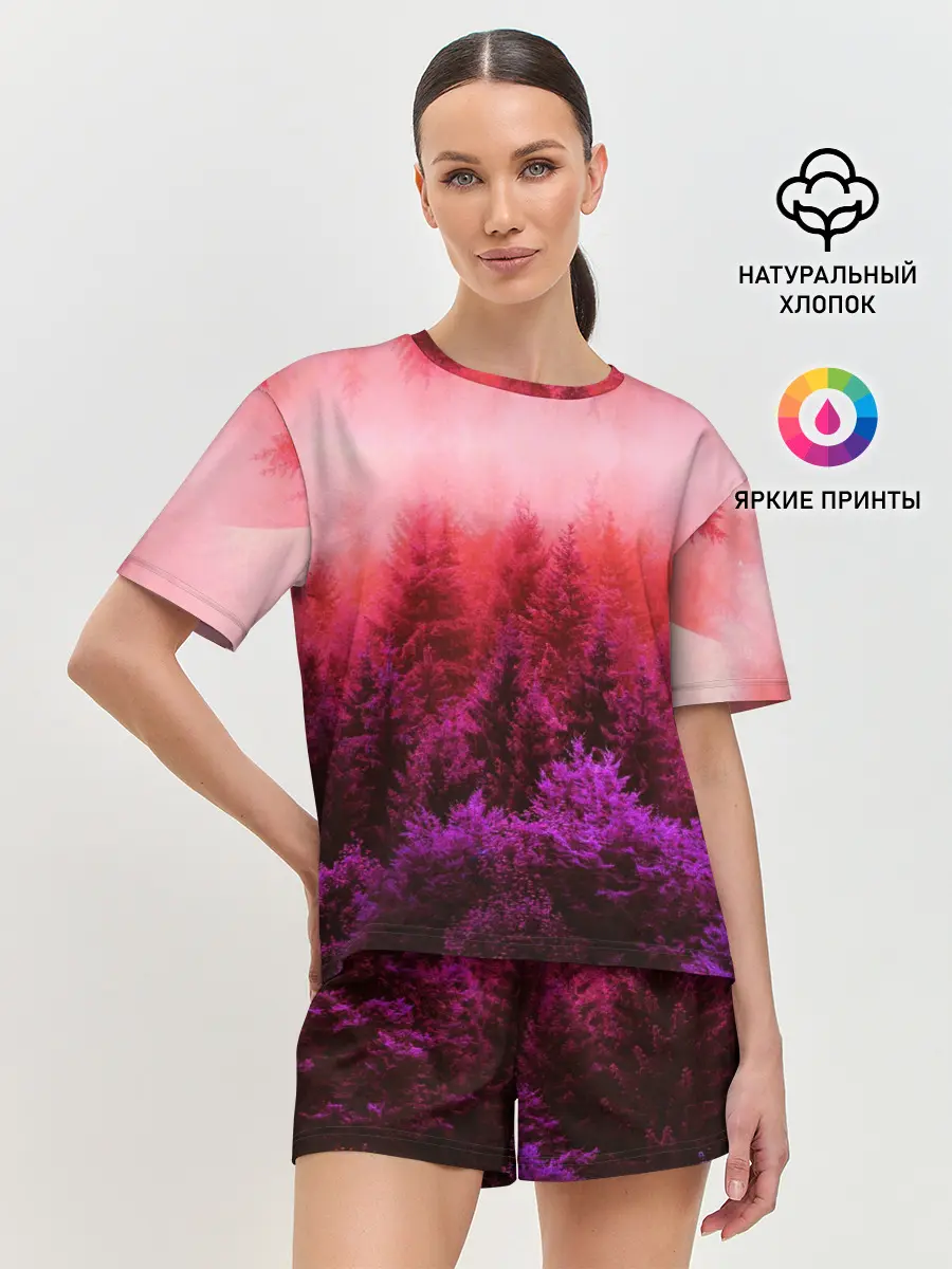 Женская пижама с шортами / КРАСНАЯ ОСЕНЬ