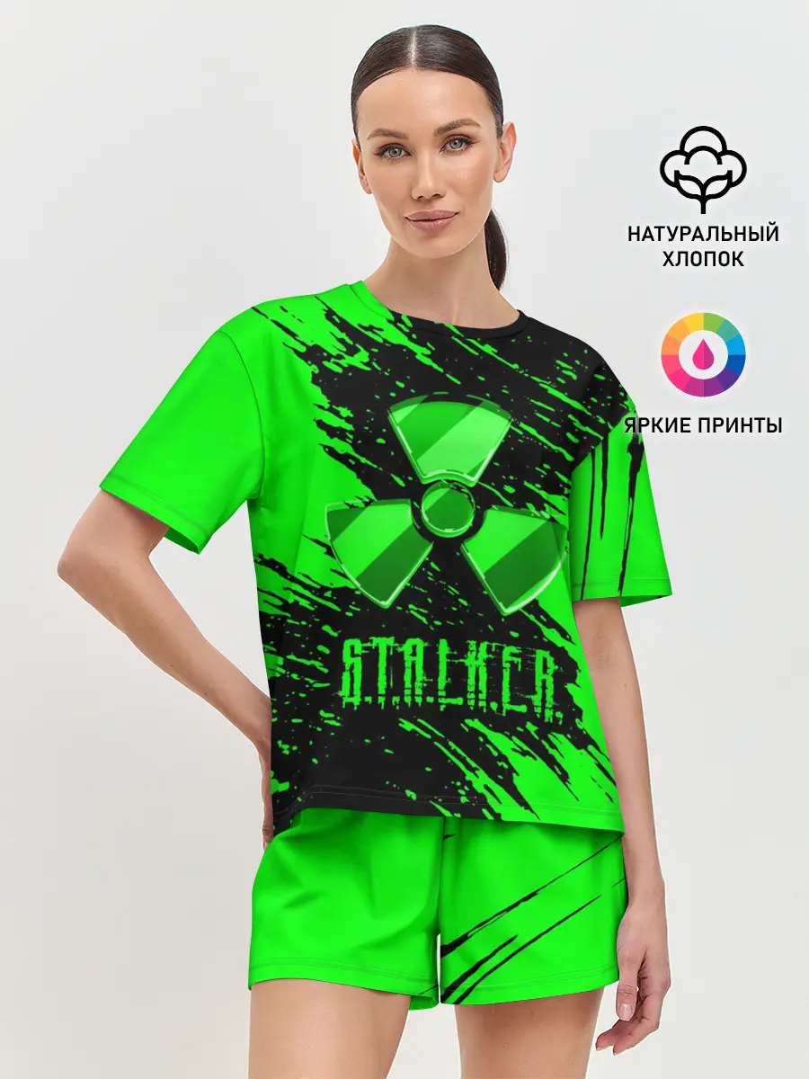 Женская пижама с шортами / S.T.A.L.K.E.R. NEON | СТАЛКЕР