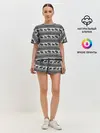 Женская пижама с шортами / Черно-белый узор слоны