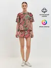 Женская пижама с шортами / Алые листья