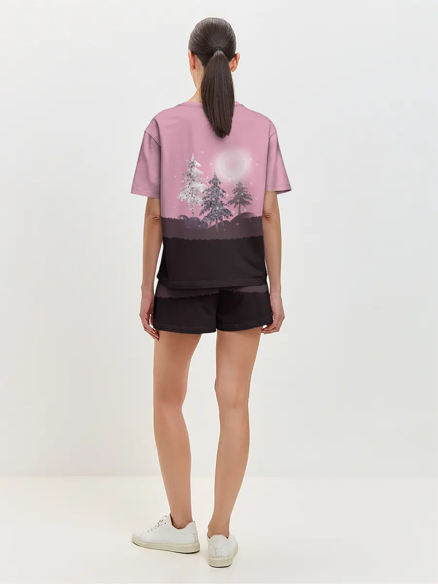 Женская пижама с шортами / Розовое сияние