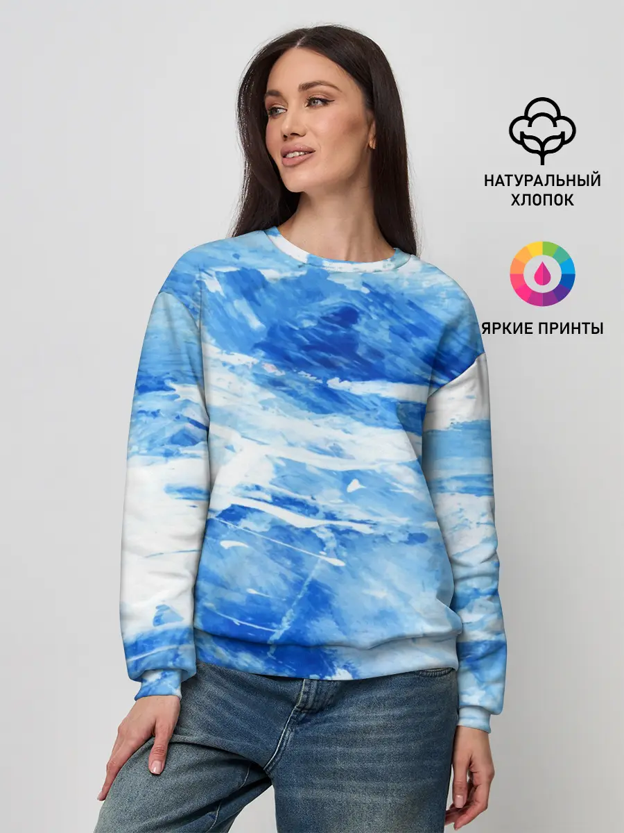 Женский свитшот / Вода акварель