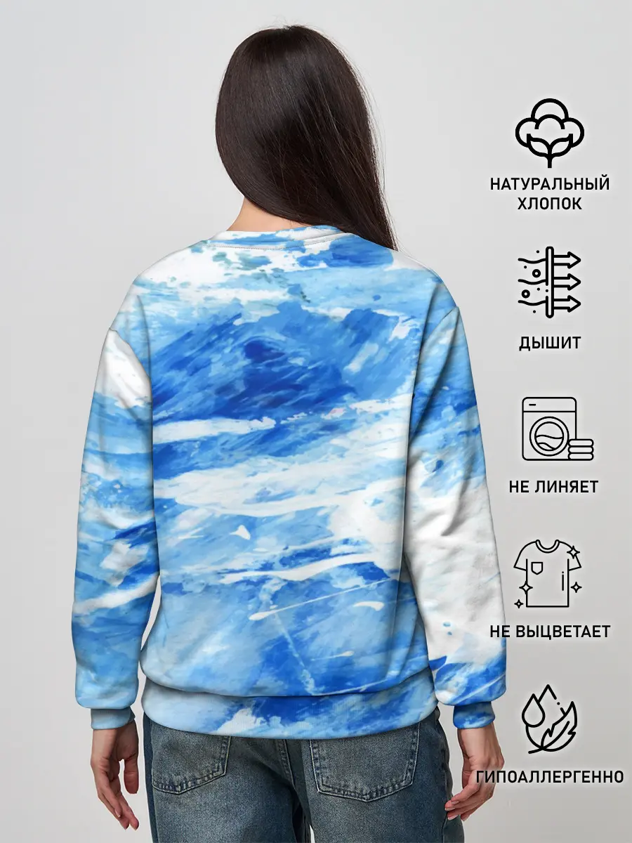 Женский свитшот / Вода акварель