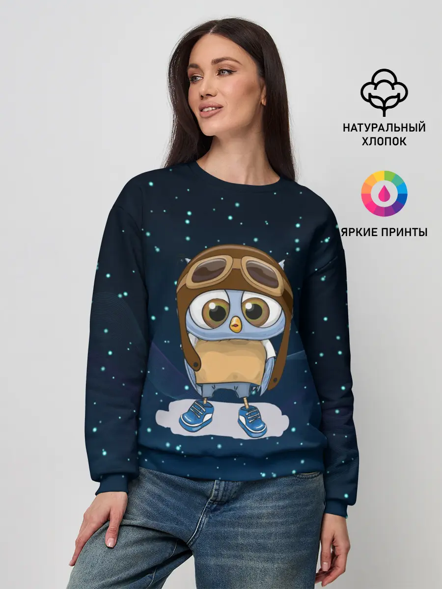 Женский свитшот / Совенок летчик