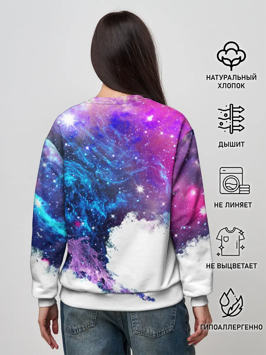 Женский свитшот / Космический сноуборд