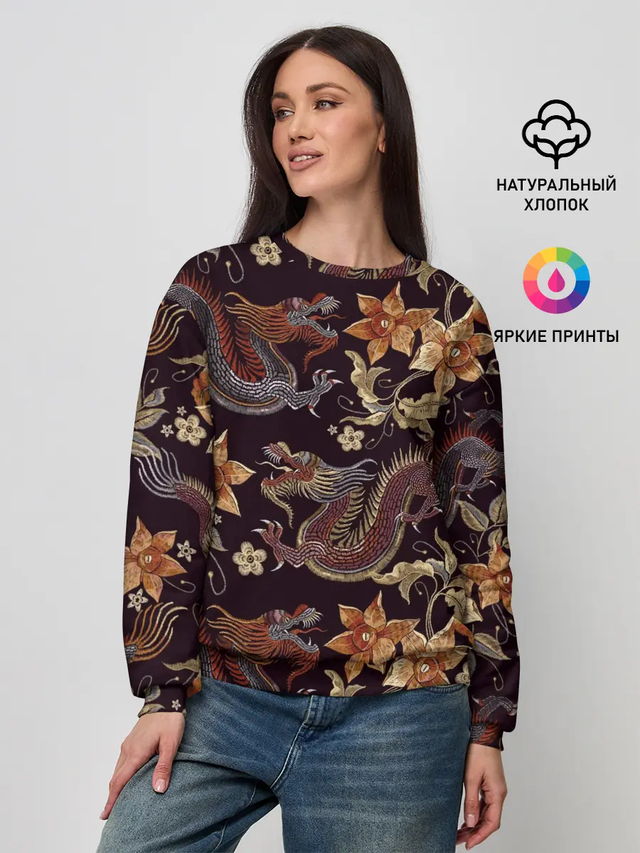 Женский свитшот / Японские драконы