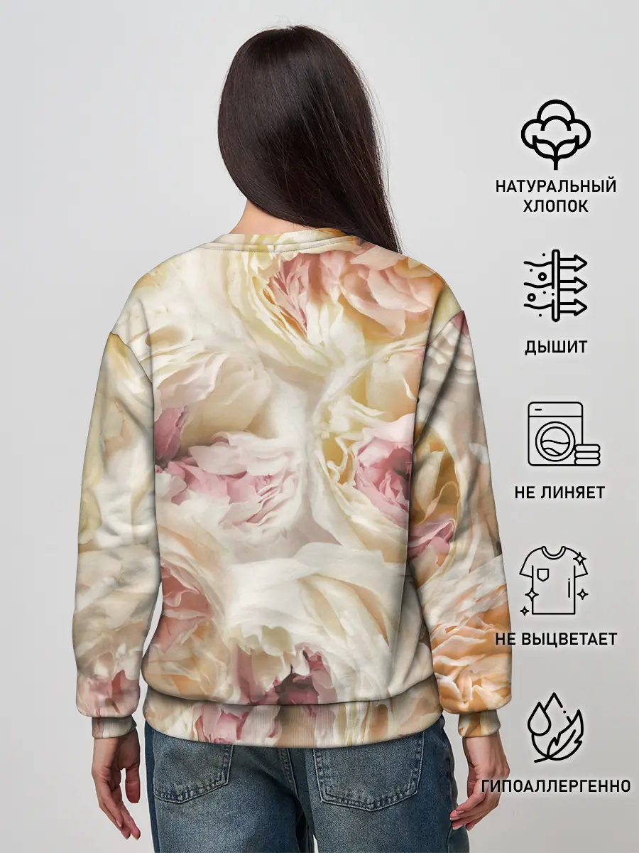 Женский свитшот / Нежные Пионы