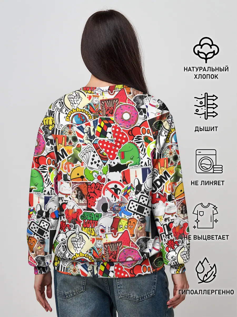 Женский свитшот / Sticker Bombing