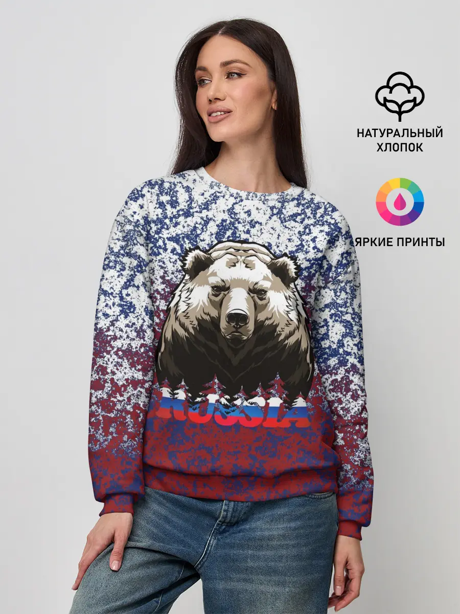 Женский свитшот / Русский медведь