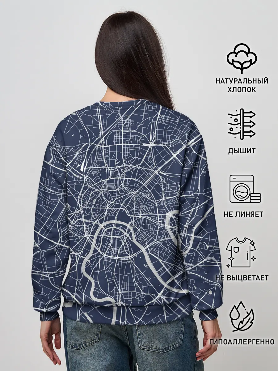 Женский свитшот / Карта Москвы