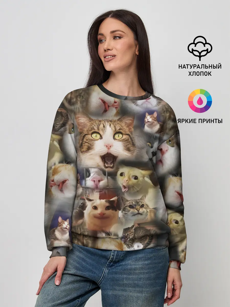Женский свитшот / Те самые коты