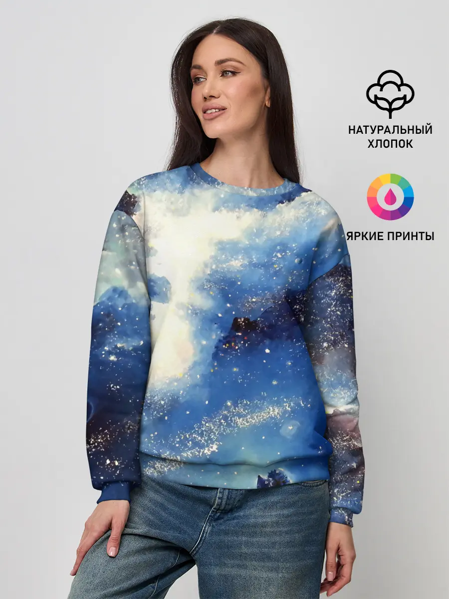 Женский свитшот / Ёжик в космосе