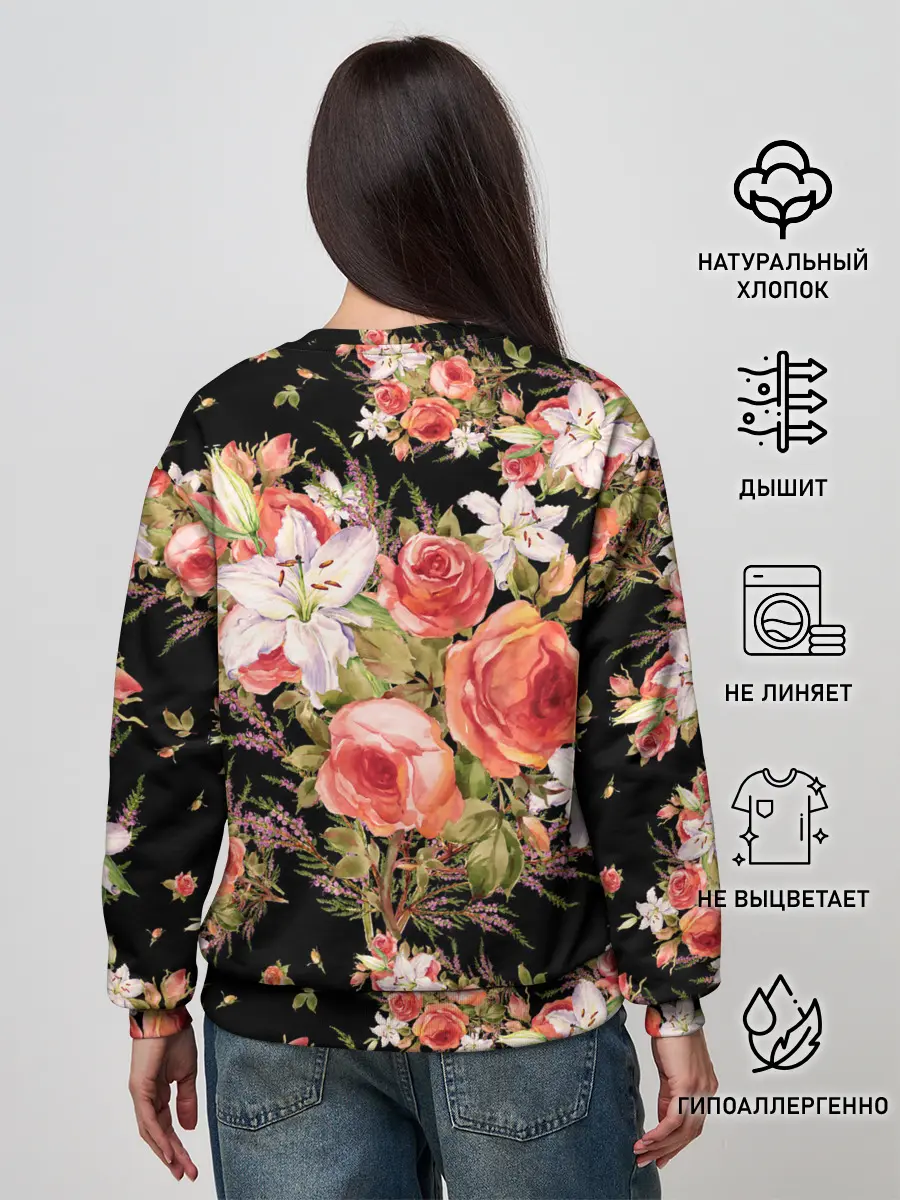Женский свитшот / Лилии и розы