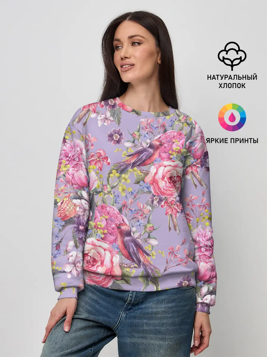 Женский свитшот / Лилии и розы