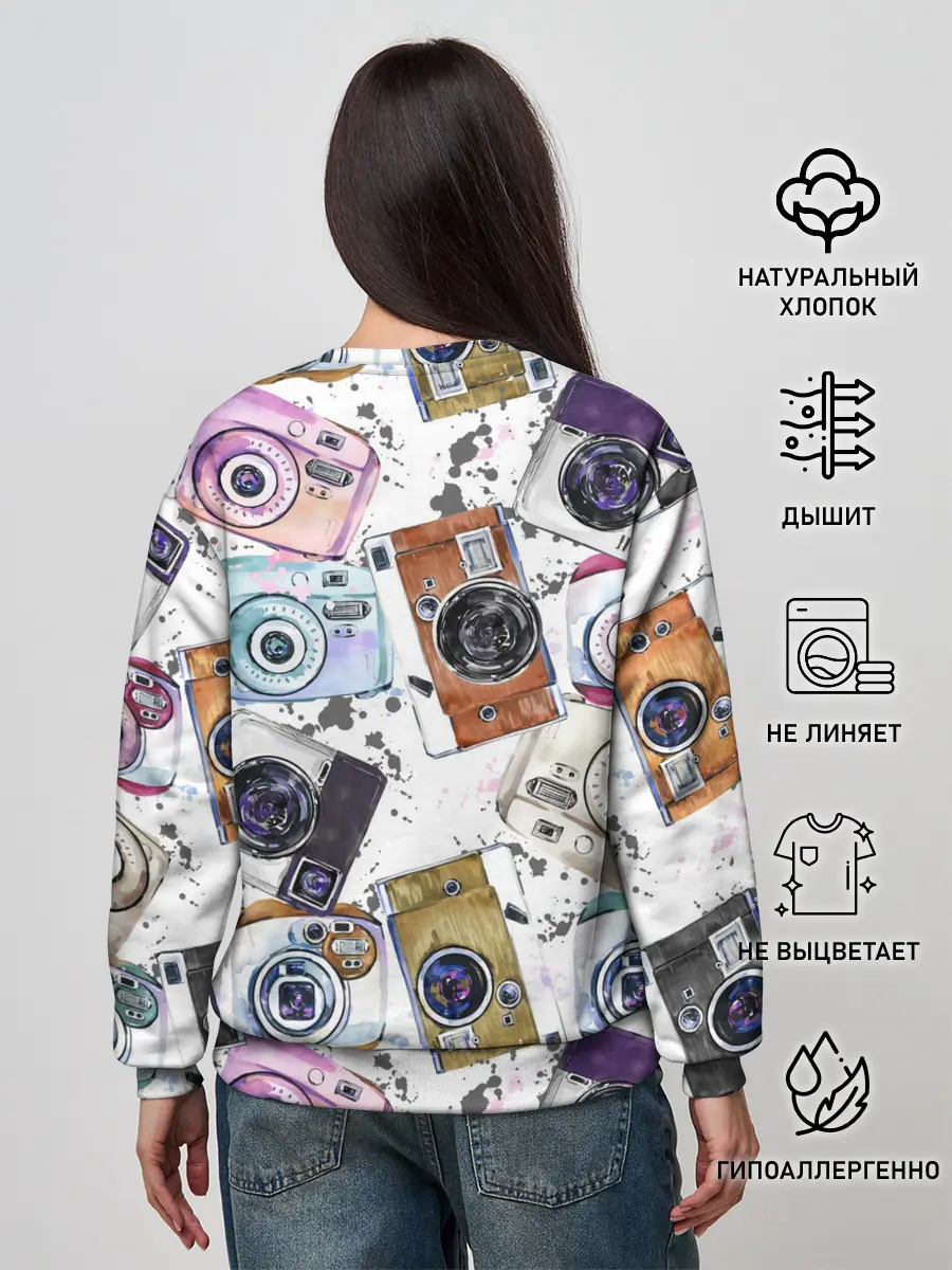 Женский свитшот / Старинные фотоаппараты