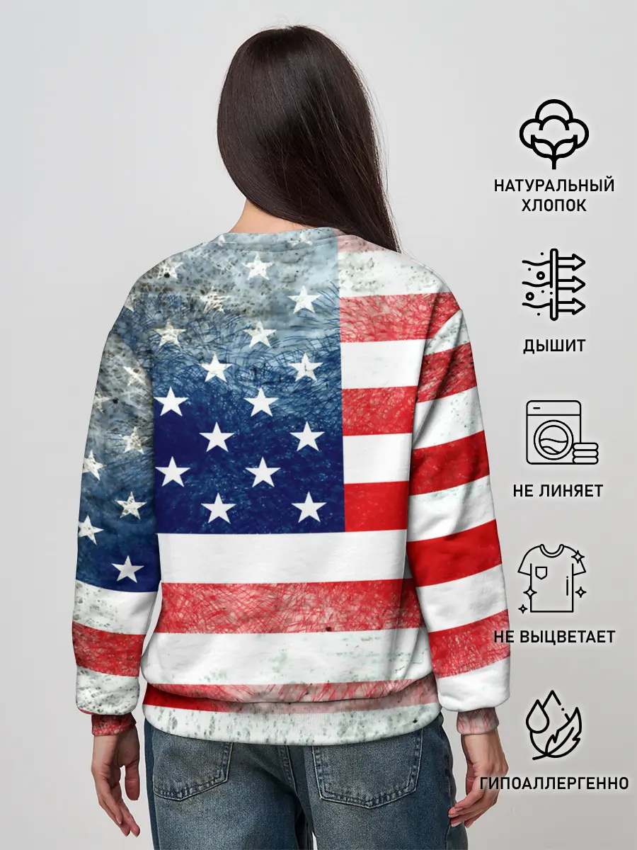 Женский свитшот / Америка Флаг