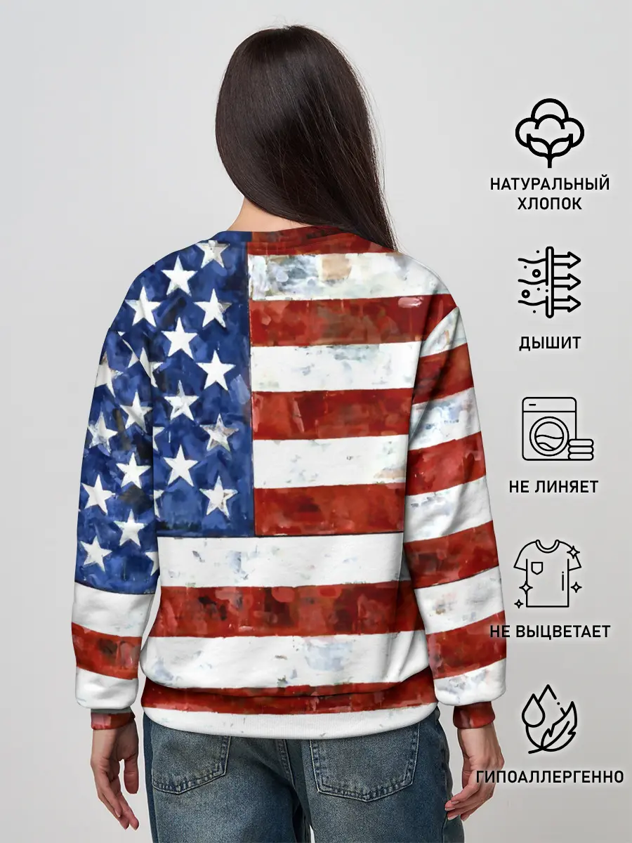Женский свитшот / США ФЛАГ