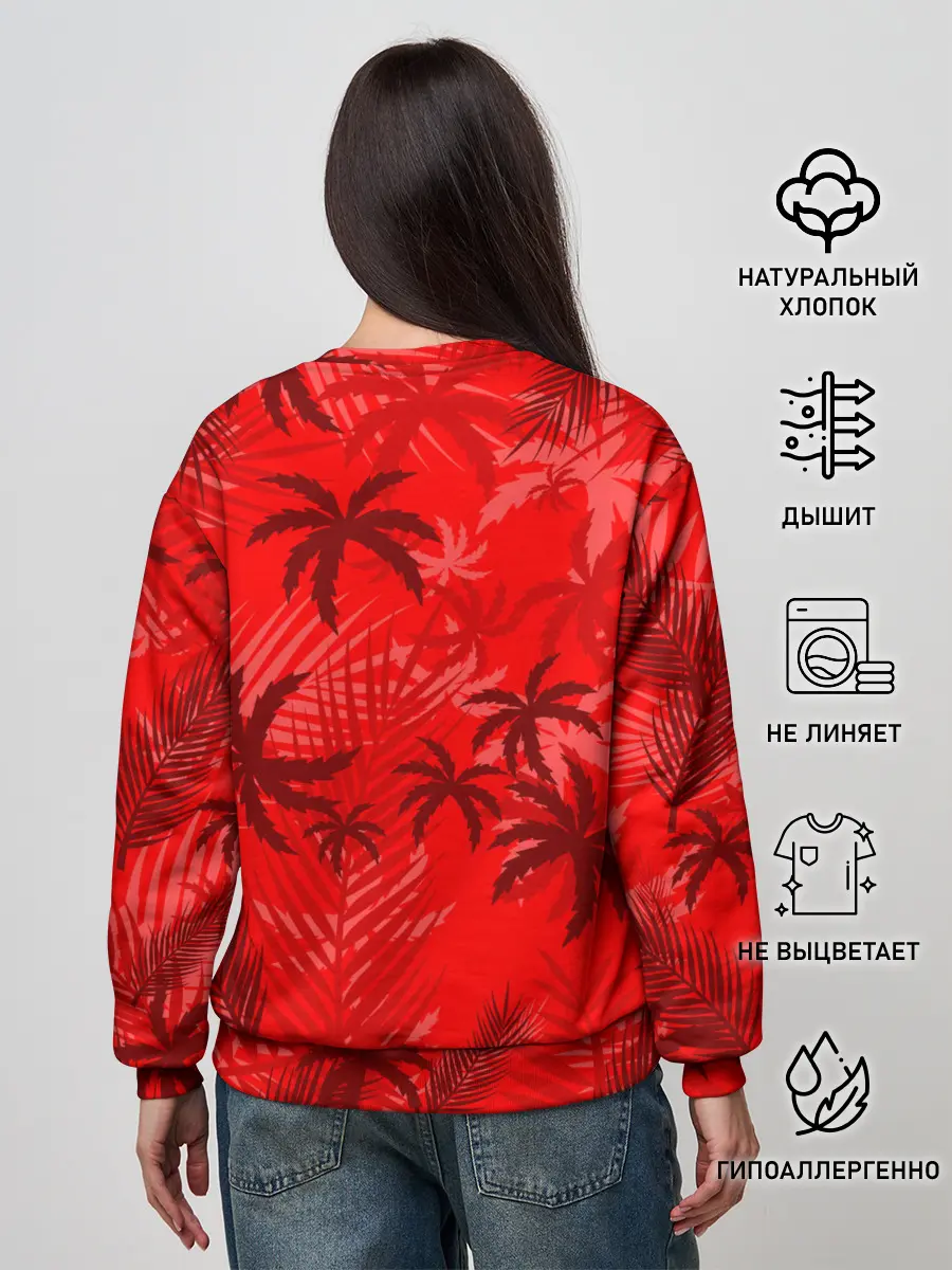Женский свитшот / ПАЛЬМЫ / ТРОПИКИ / ЛЕТО