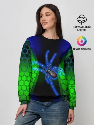 Женский свитшот / Паук на ночной охоте