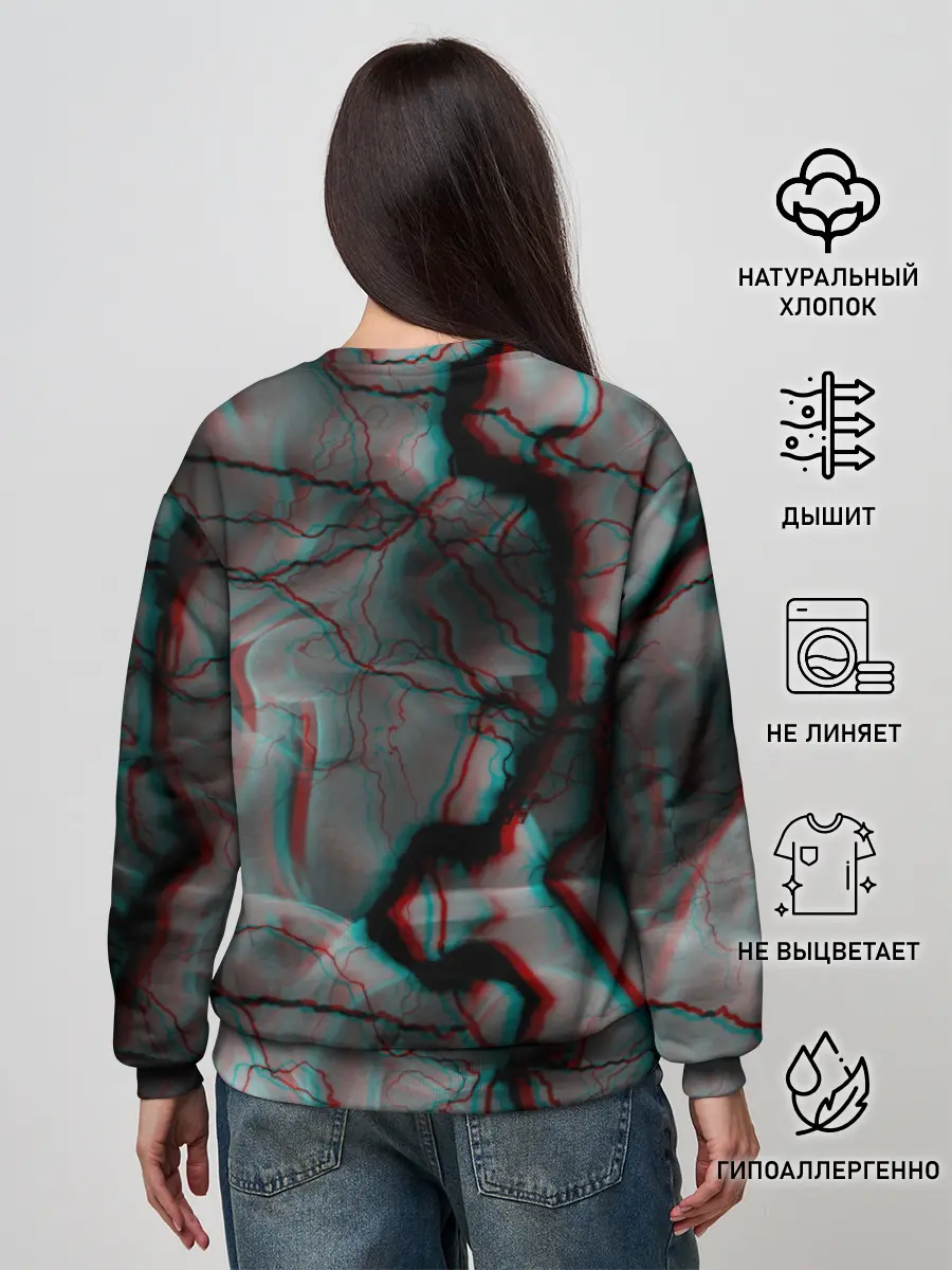 Женский свитшот / МОЛНИИ GLITCH