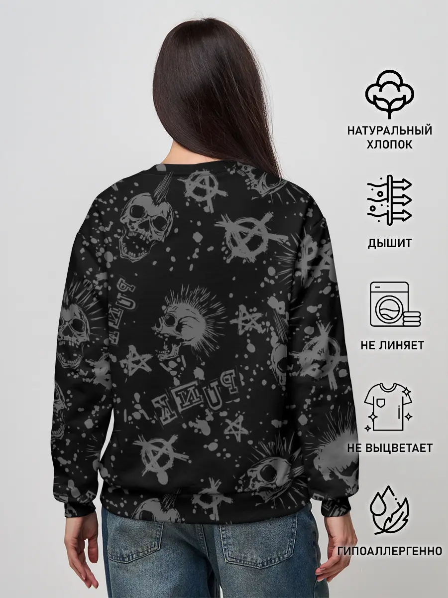 Женский свитшот / Крыса в косухе