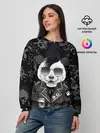 Женский свитшот / Панда в косухе