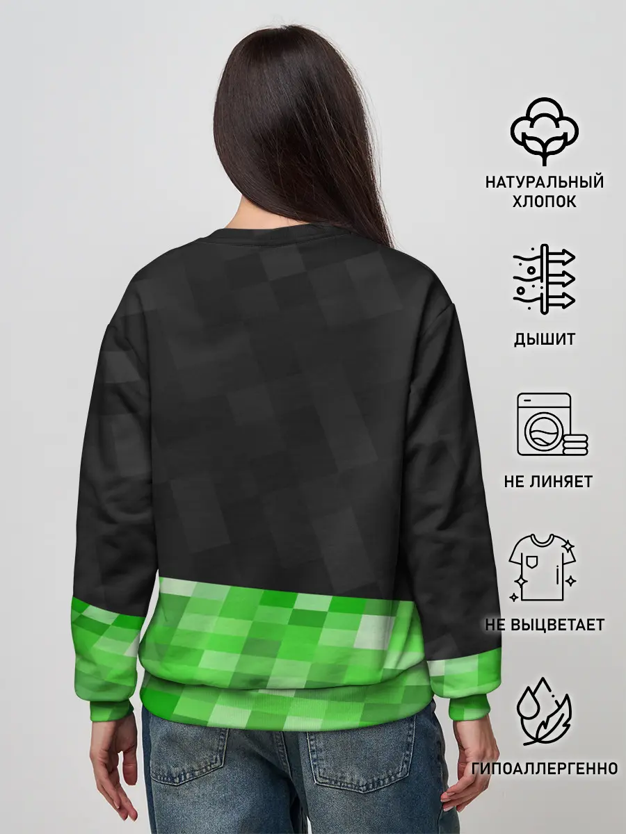 Женский свитшот / Minecraft EARTH - Котик