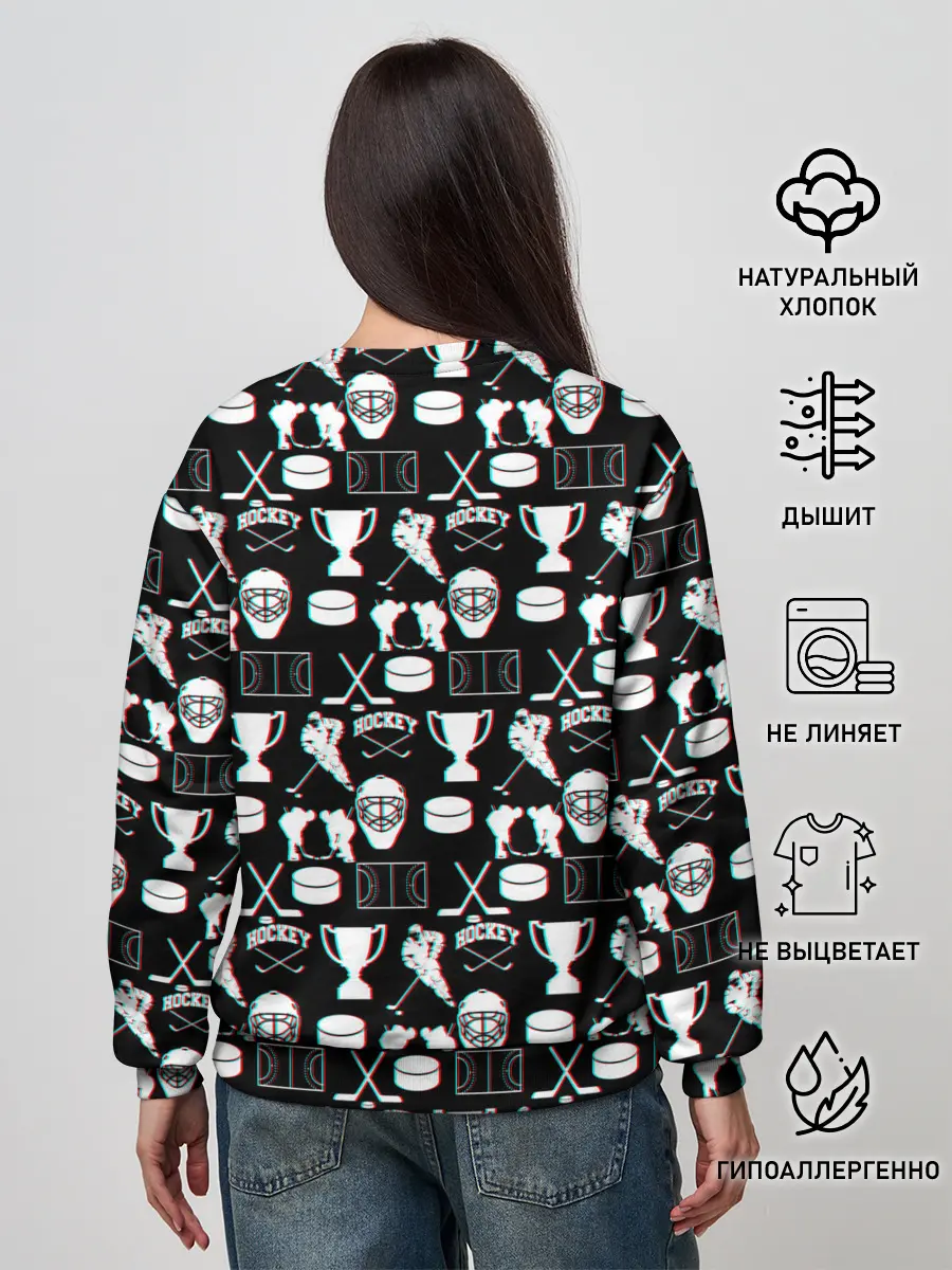 Женский свитшот / ХОККЕЙ GLITCH