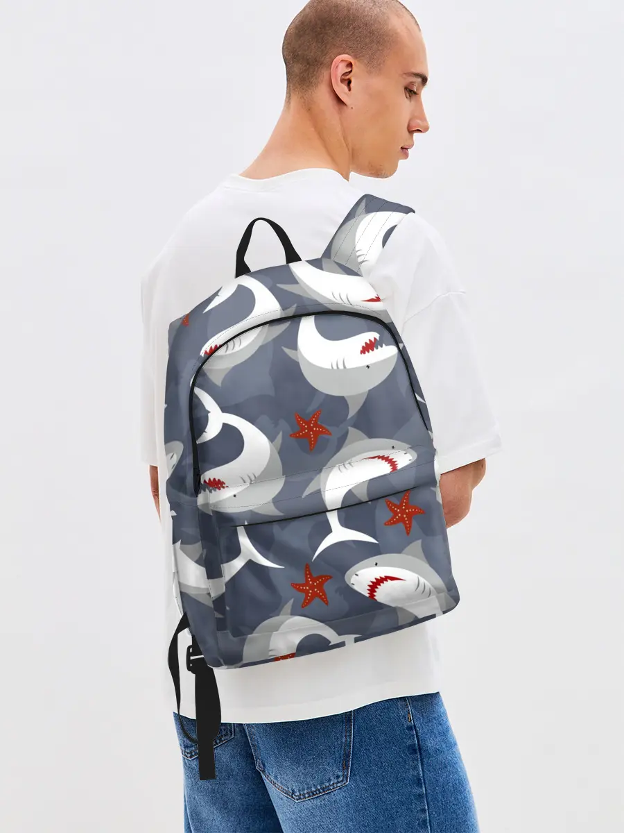 Рюкзак джинсовый / Акулы