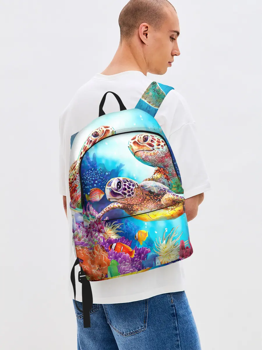 Рюкзак джинсовый / Морские черепахи