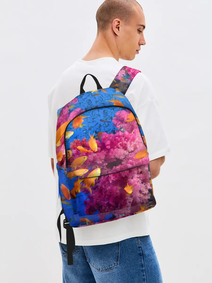 Рюкзак джинсовый / Коралловые рыбки
