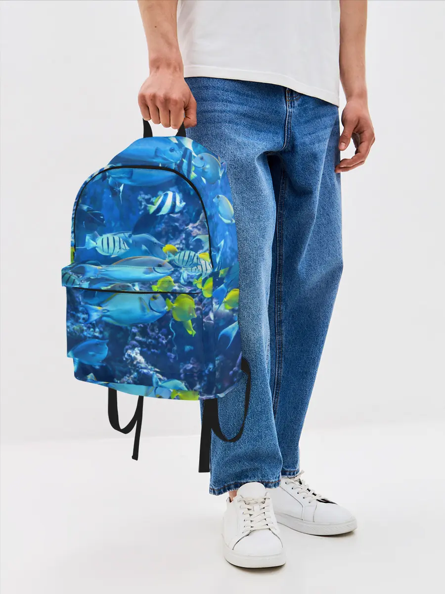 Рюкзак джинсовый / Коралловые рыбки