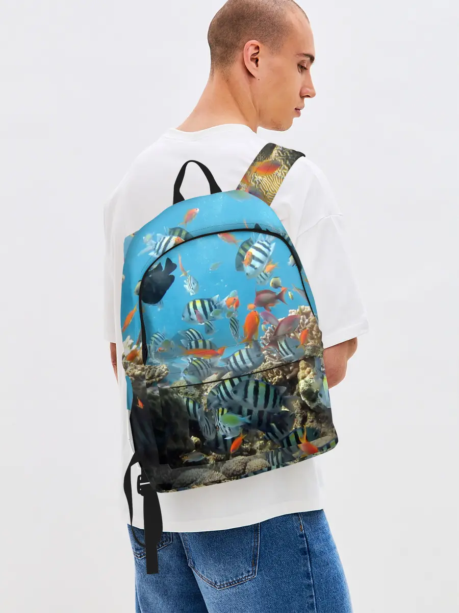 Рюкзак джинсовый / Коралловые рыбки