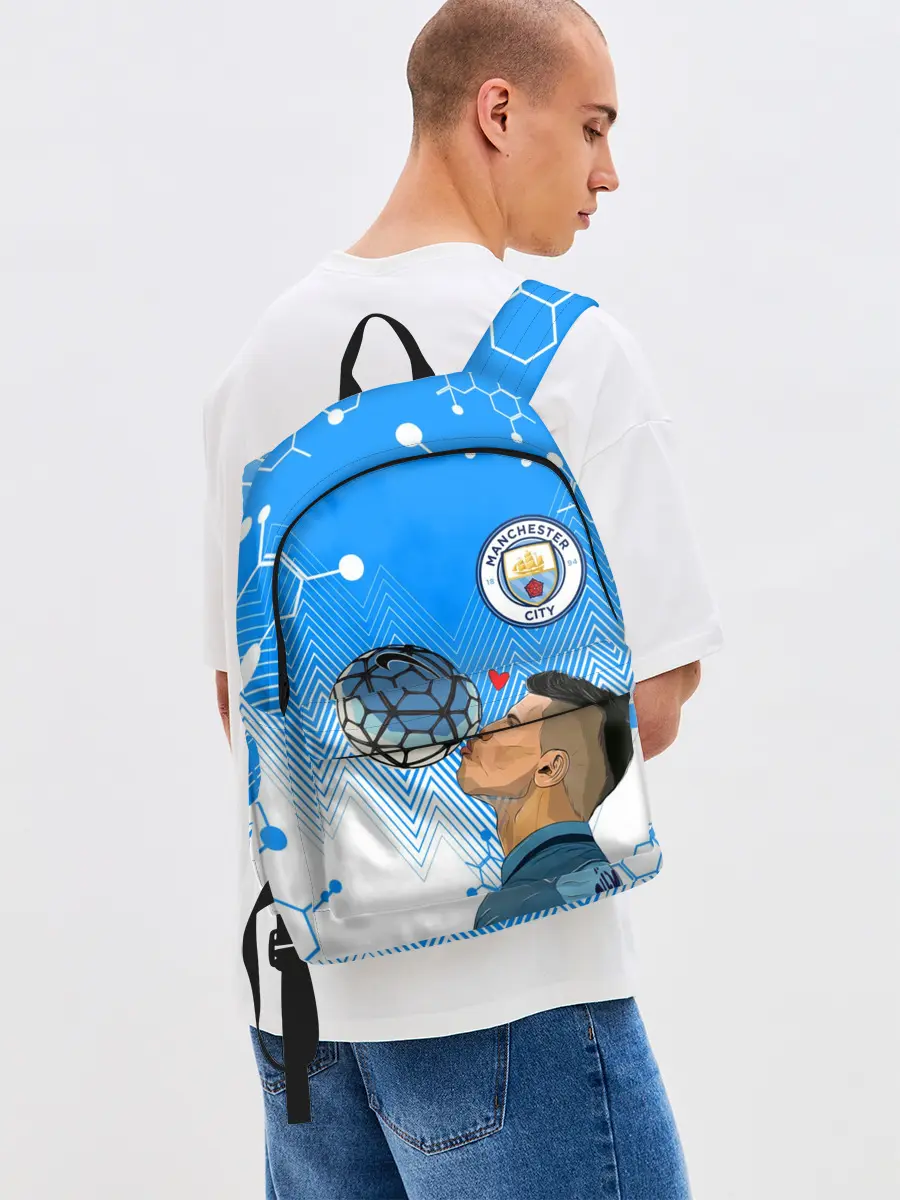 Рюкзак джинсовый / СЕРХИО АГУЭРО / МАНЧЕСТЕР СИТИ