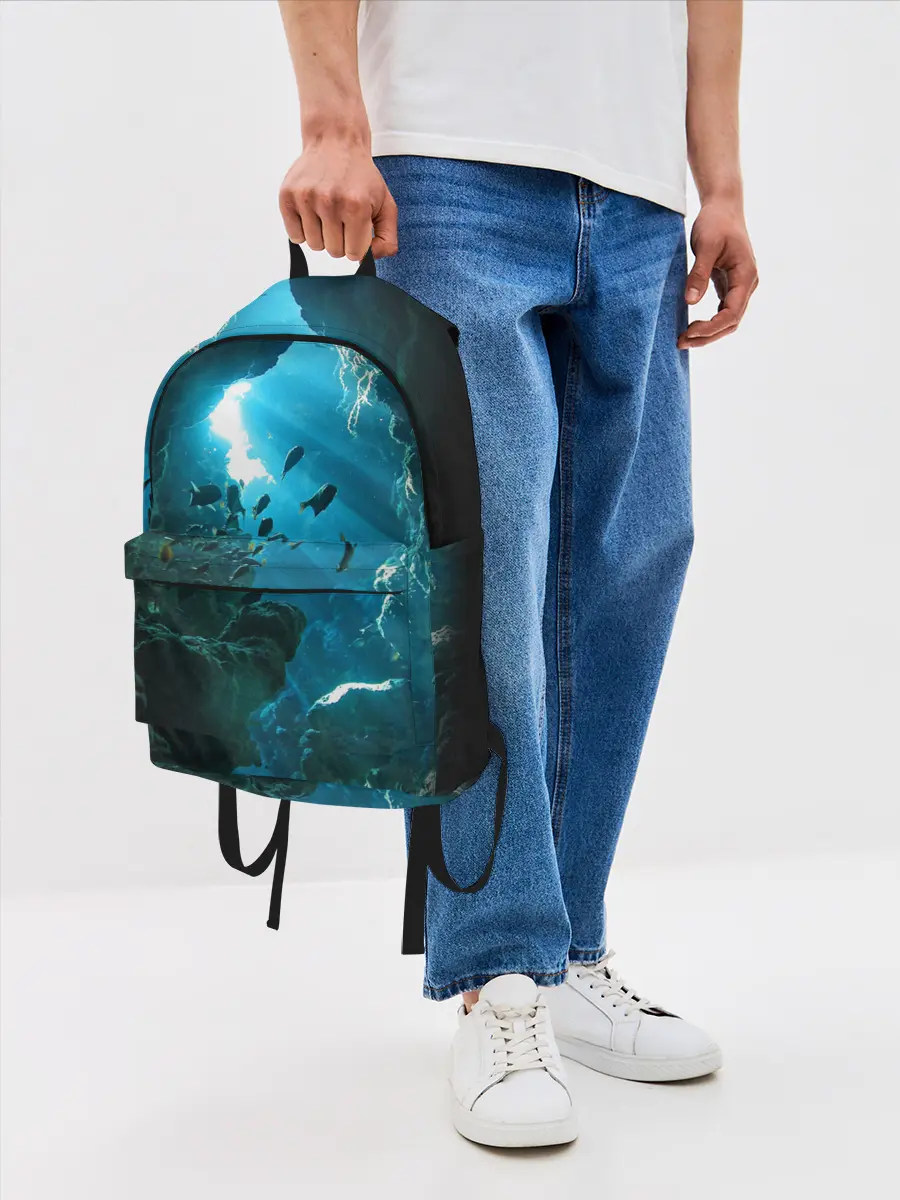 Рюкзак джинсовый / Коралловые рыбки