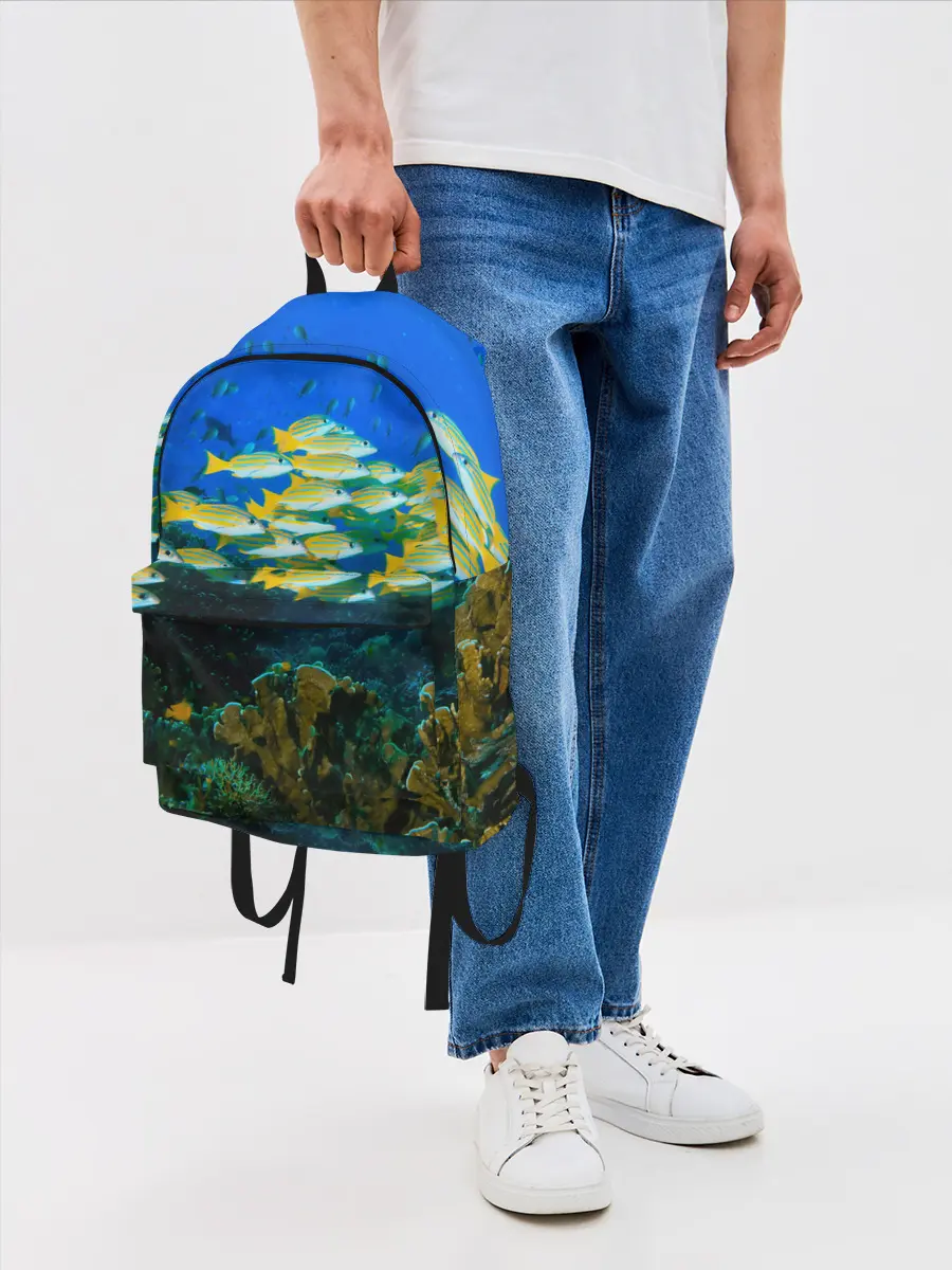 Рюкзак джинсовый / Коралловые рыбки