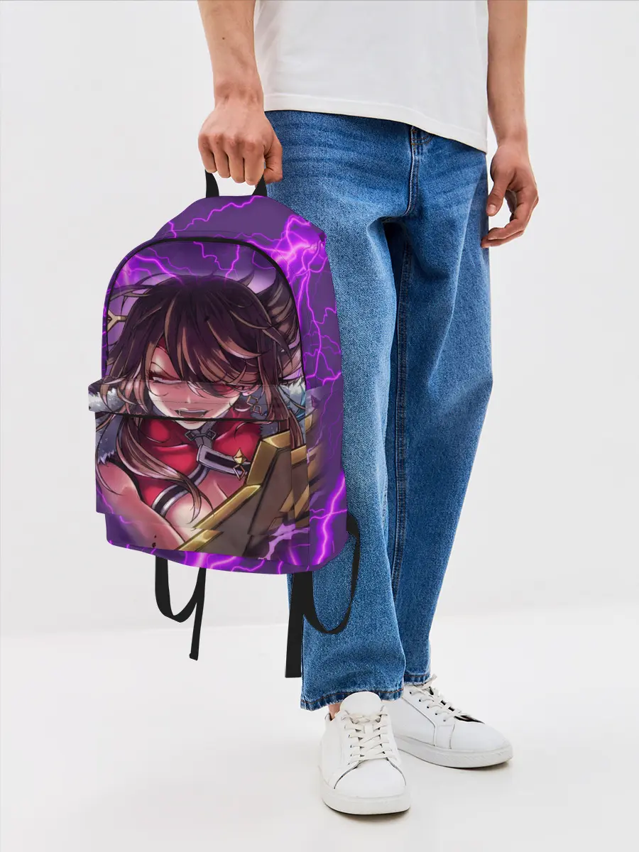 Рюкзак джинсовый / GENSHIN IMPACT / МОЛНИЯ