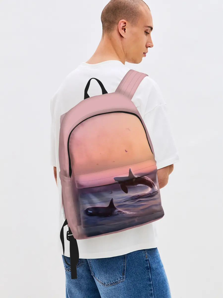 Рюкзак джинсовый / касатки