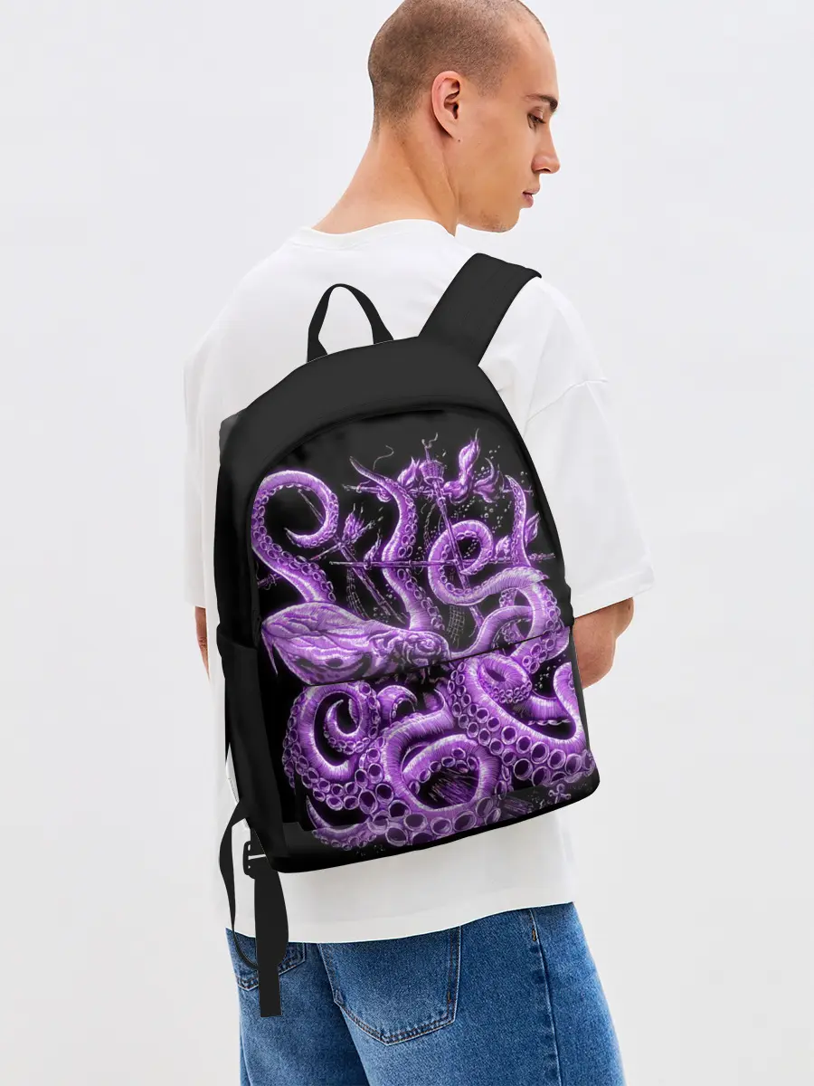 Рюкзак джинсовый / Фиолетовый Кракен