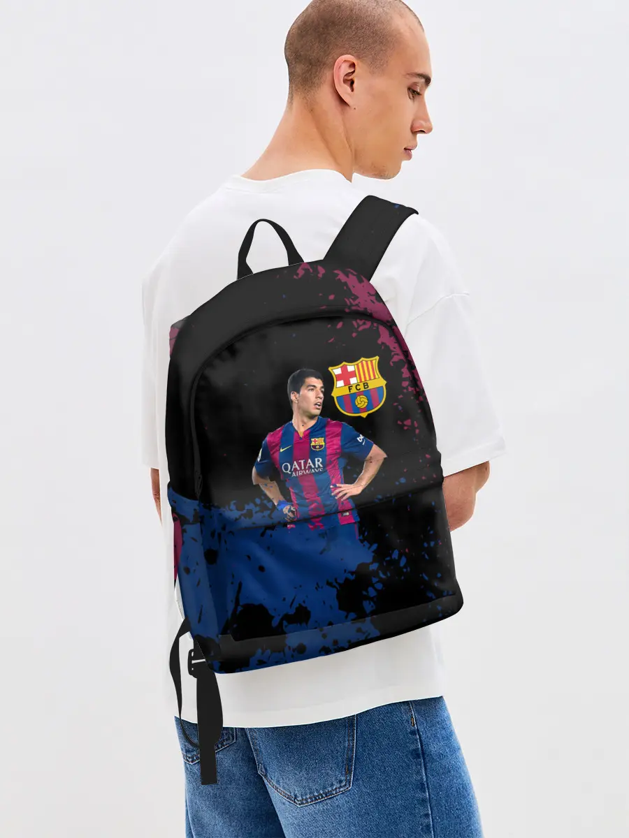 Рюкзак джинсовый / Barcelona: Луис Суарес.