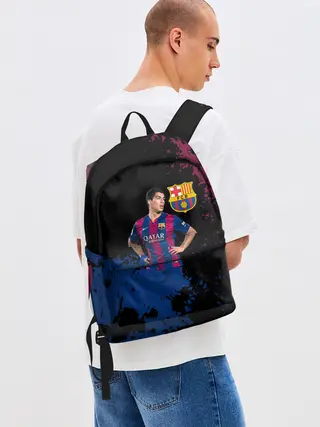 Рюкзак джинсовый / Barcelona: Луис Суарес.