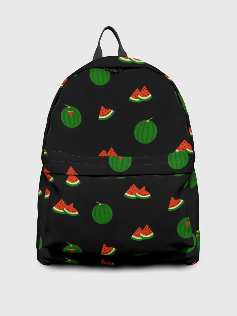 Рюкзак джинсовый / Арбуз на черном фоне