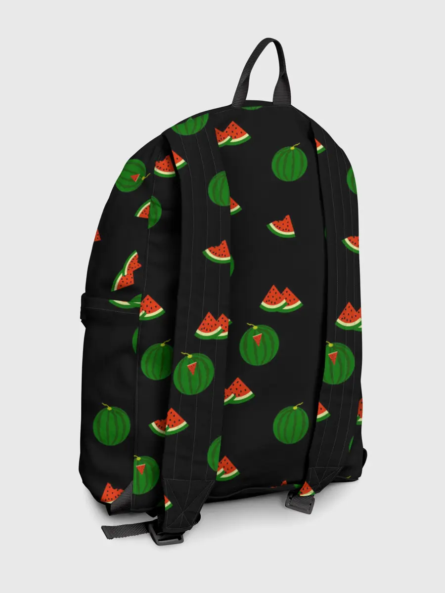 Рюкзак джинсовый / Арбуз на черном фоне