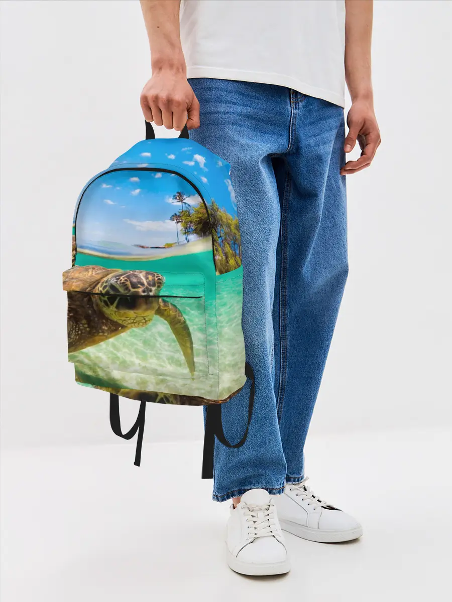 Рюкзак джинсовый / Морская черепашка