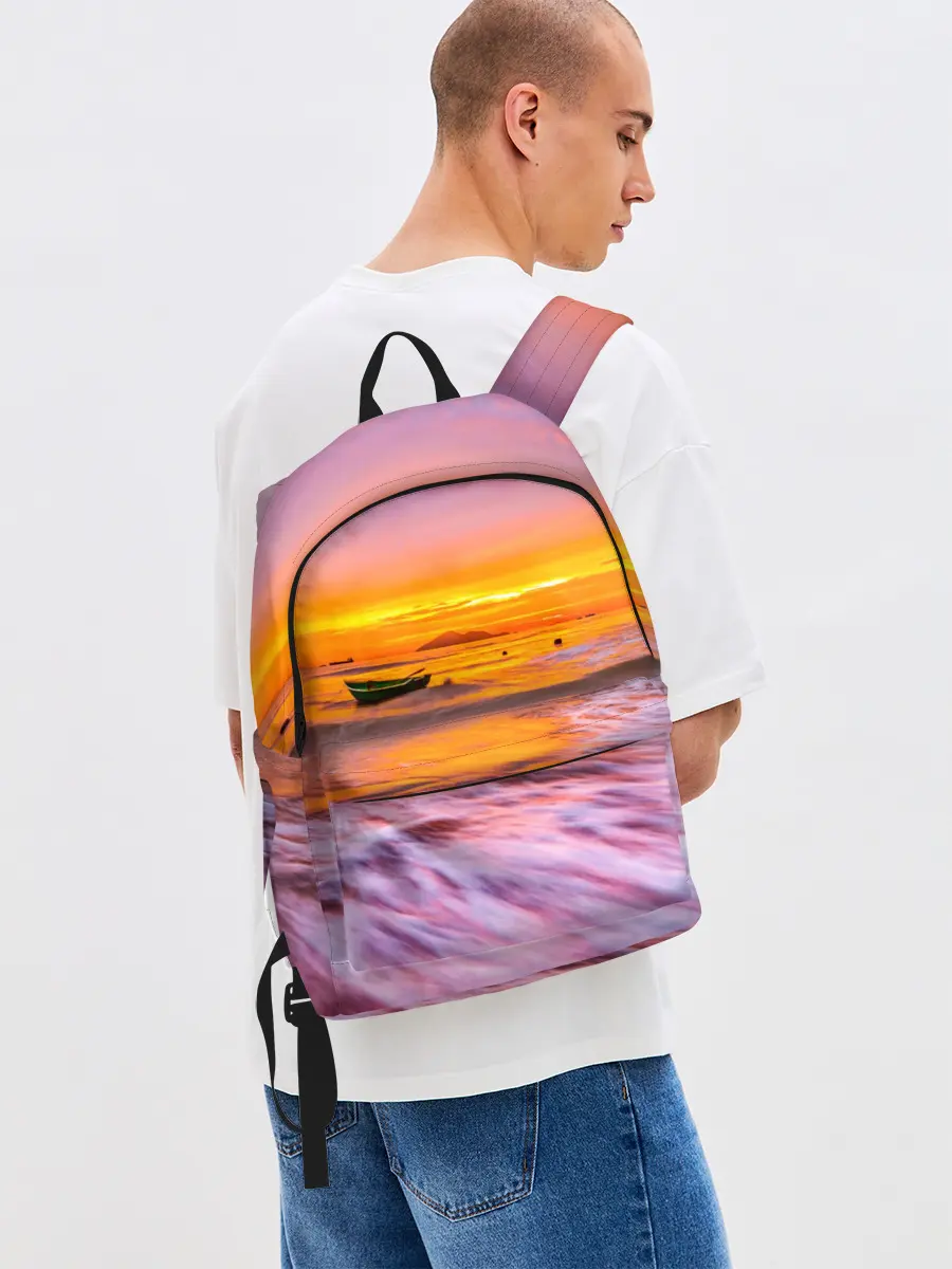 Рюкзак джинсовый / Закат на пляже